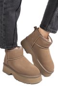 GHETE TAUPE PIELE NATURALA INTOARSA 1S77274