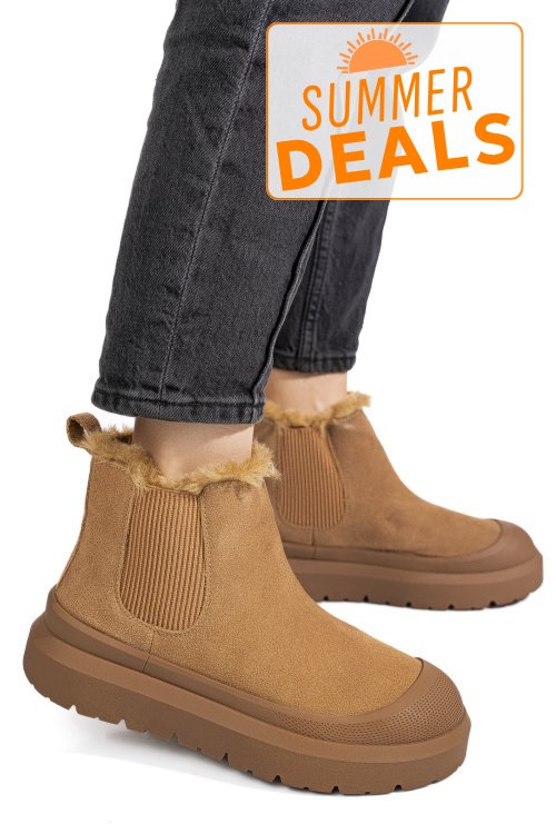 Ghete camel piele naturala intoarsa is771403