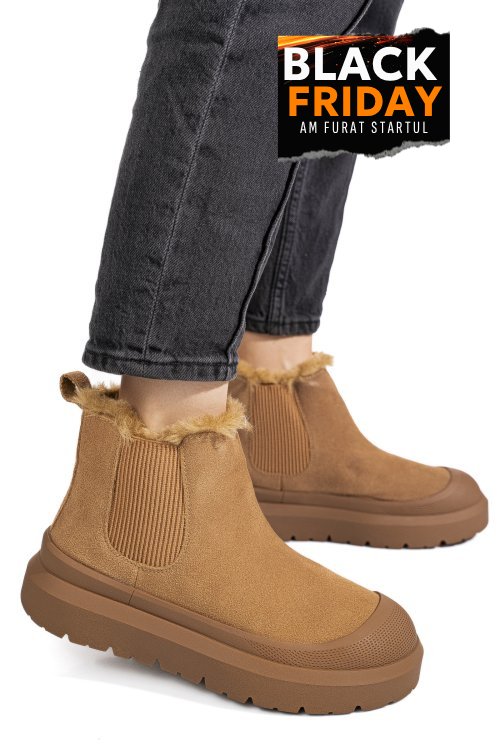 Ghete camel piele naturala intoarsa is771403