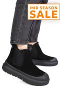 GHETE NEGRE PIELE NATURALA INTOARSA IS771403