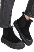 GHETE NEGRE PIELE NATURALA INTOARSA IS771403