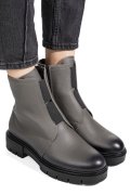 GHETE DAMA PIELE NATURALA GRI NEGRU 1S7770