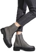 GHETE DAMA PIELE NATURALA GRI NEGRU 1S7770