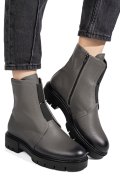 GHETE DAMA PIELE NATURALA GRI NEGRU 1S7770