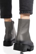 GHETE DAMA PIELE NATURALA GRI NEGRU 1S7770