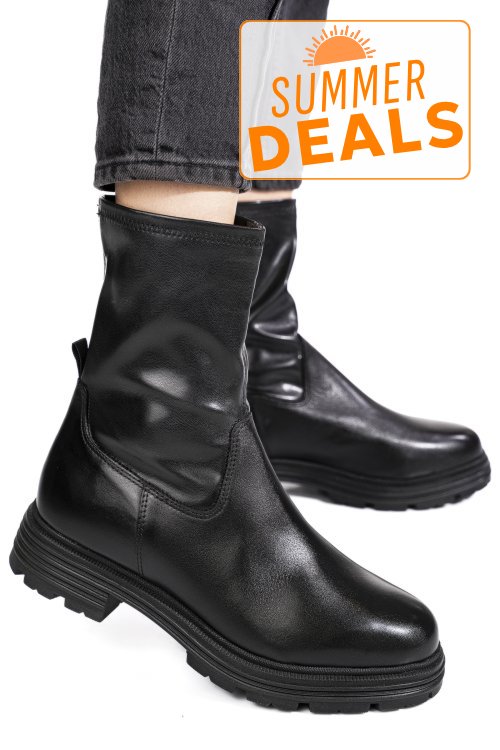 Ghete negre piele naturala vb254205-a