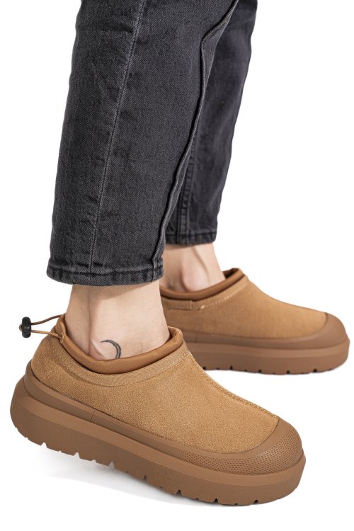 Pantofi sport camel piele naturala intoarsa i1401