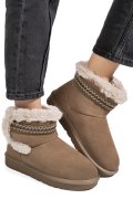 CIZME TAUPE PIELE NATURALA INTOARSA IS771214