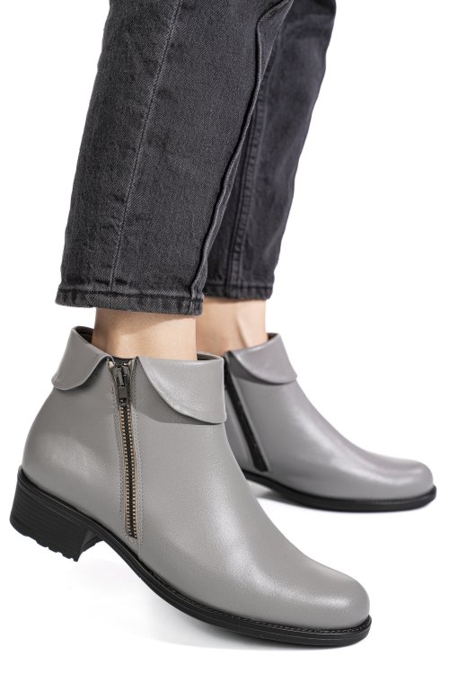 Ghete gri piele naturala 2s7725