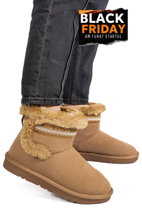 Cizme camel piele naturala intoarsa is771214