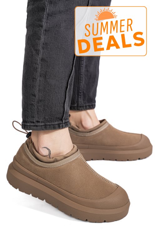 Pantofi sport taupe piele naturala intoarsa i1401