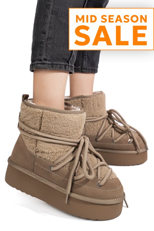 Cizme taupe piele naturala intoarsa 1s77265