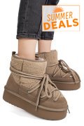 CIZME TAUPE PIELE NATURALA INTOARSA 1S77265