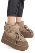 CIZME TAUPE PIELE NATURALA INTOARSA 1S77265