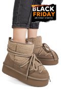 CIZME TAUPE PIELE NATURALA INTOARSA 1S77265