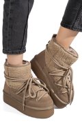 CIZME TAUPE PIELE NATURALA INTOARSA 1S77265