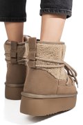 CIZME TAUPE PIELE NATURALA INTOARSA 1S77265