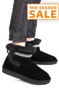 CIZME NEGRE PIELE NATURALA INTOARSA IS771214