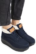 GHETE NAVY PIELE NATURALA INTOARSA ASP603-1