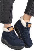GHETE NAVY PIELE NATURALA INTOARSA ASP603-1