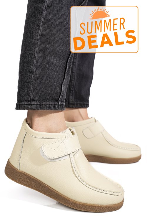 Ghete beige piele naturala 9sp601-2