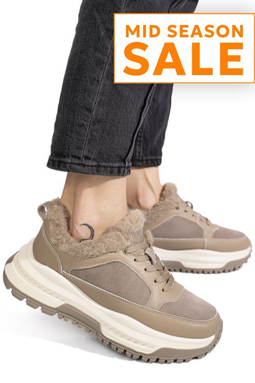 Pantofi sport khaki piele naturala fsp001875