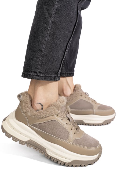 Pantofi sport khaki piele naturala fsp001875