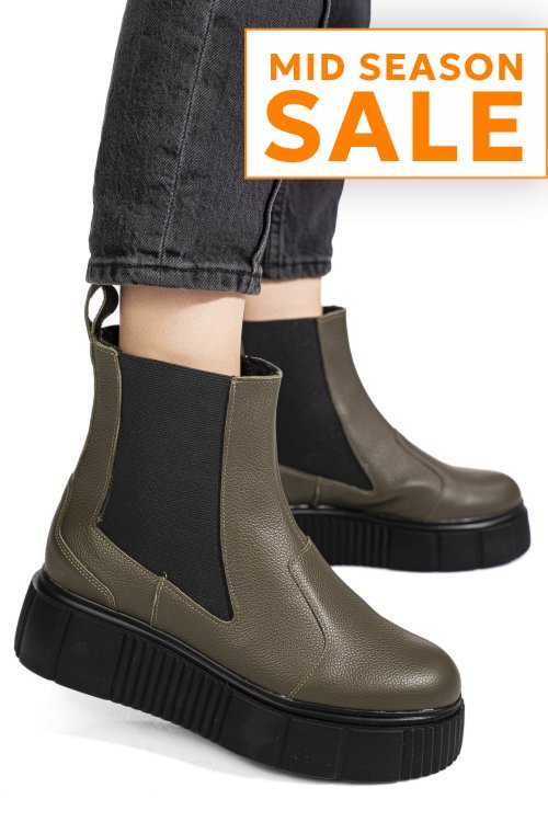 Ghete olive piele naturala 2pc01l