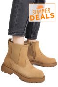 GHETE CAMEL PIELE NATURALA INTOARSA I444