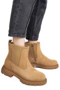 GHETE CAMEL PIELE NATURALA INTOARSA I444