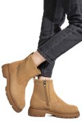 GHETE CAMEL PIELE NATURALA INTOARSA I444