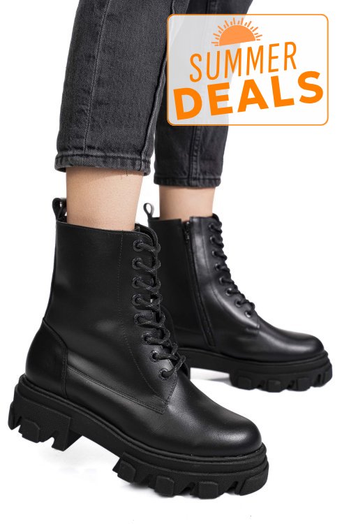 Ghete negre piele naturala 1s7751