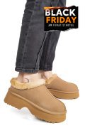 SABOTI CAMEL PIELE NATURALA INTOARSA 1S77273