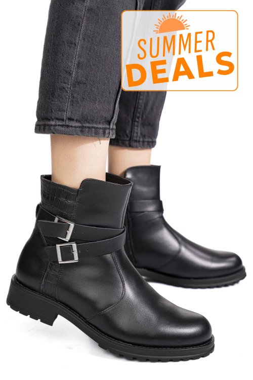 Ghete dama piele naturala negre 0s7780-ii