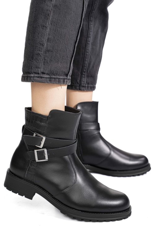 Ghete dama piele naturala negre 0s7780-ii
