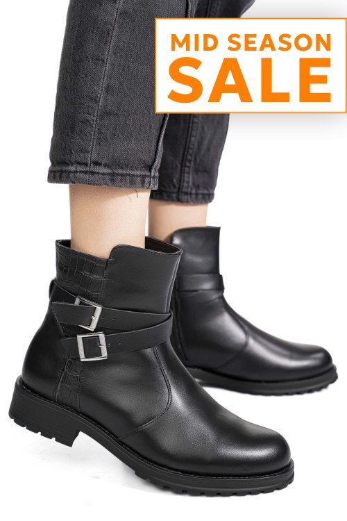 Ghete dama piele naturala negre 0s7780-ii
