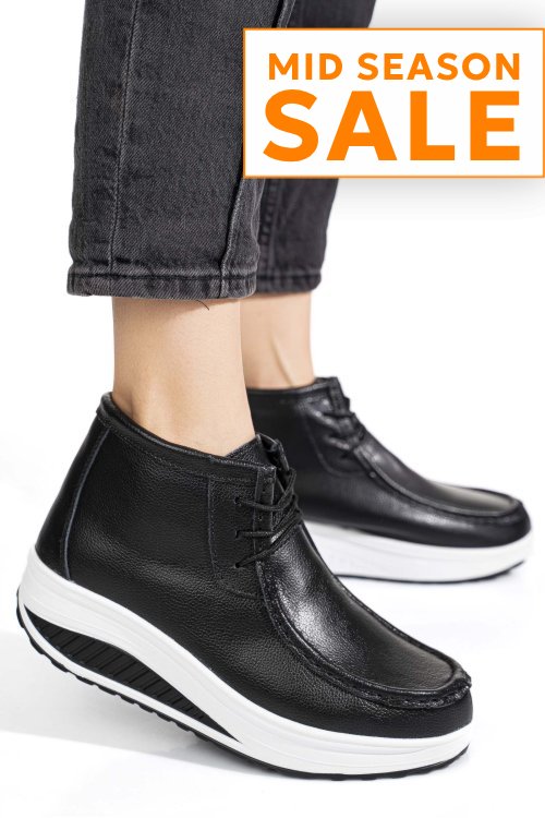 Ghete negru alb piele naturala asp385