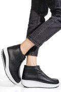 GHETE NEGRU ALB PIELE NATURALA ASP385