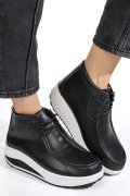 GHETE NEGRU ALB PIELE NATURALA ASP385