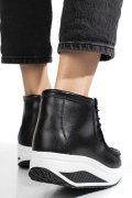 GHETE NEGRU ALB PIELE NATURALA ASP385