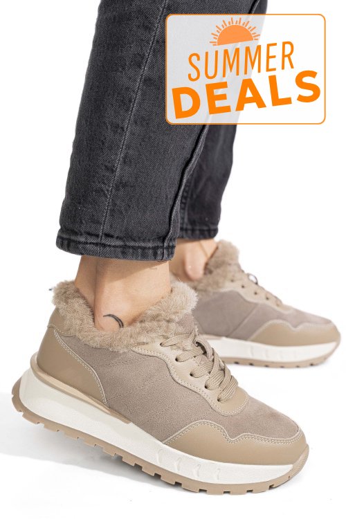 Pantofi sport khaki piele naturala fsp001-867
