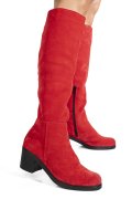 CIZME ROSU NEGRU PIELE NATURALA INTOARSA 8S7700