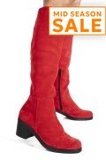 CIZME ROSU NEGRU PIELE NATURALA INTOARSA 8S7700