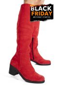 CIZME ROSU NEGRU PIELE NATURALA INTOARSA 8S7700