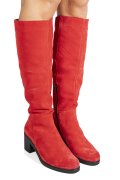 CIZME ROSU NEGRU PIELE NATURALA INTOARSA 8S7700