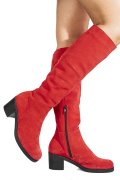 CIZME ROSU NEGRU PIELE NATURALA INTOARSA 8S7700