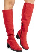 CIZME ROSU NEGRU PIELE NATURALA INTOARSA 8S7700