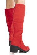 CIZME ROSU NEGRU PIELE NATURALA INTOARSA 8S7700