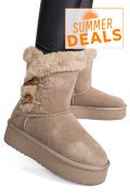 CIZME TAUPE PIELE NATURALA INTOARSA 1S77279