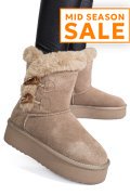 CIZME TAUPE PIELE NATURALA INTOARSA 1S77279